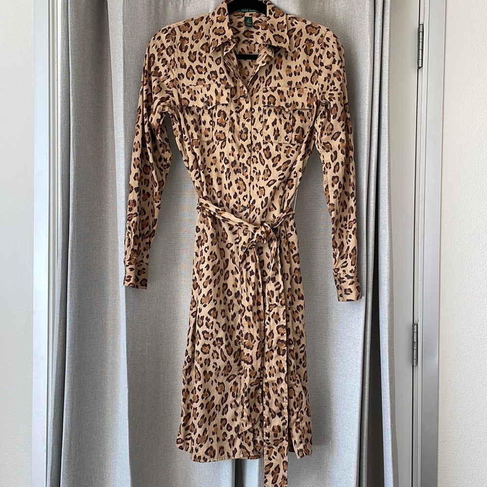 Lauren by Ralph Lauren Leopard Print Shirt Dress